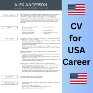 cv for usa career