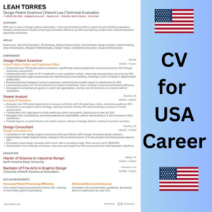 cv for usa career