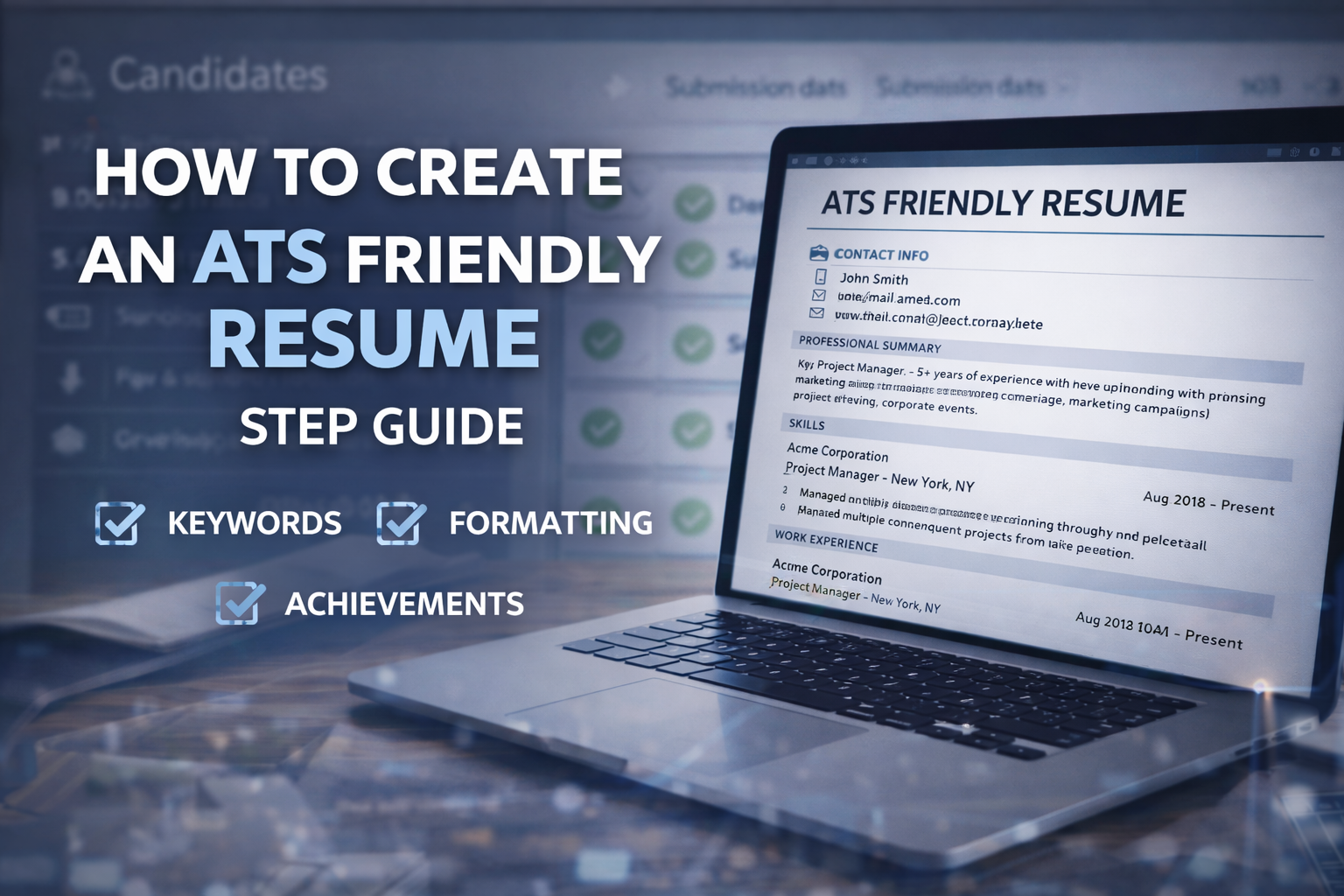 how to create ATS friendly resume