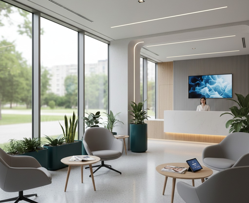modern dental clinic interior.