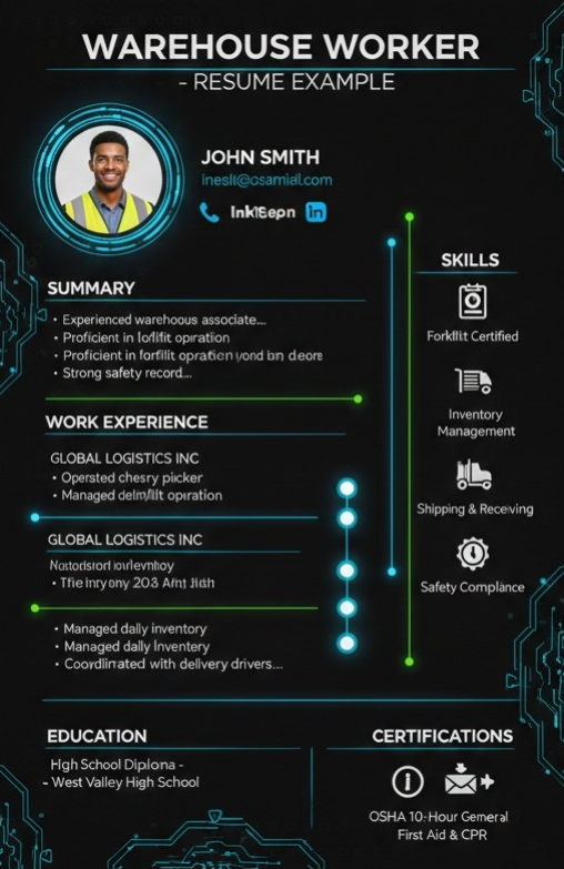 warehouse worker resume example USA