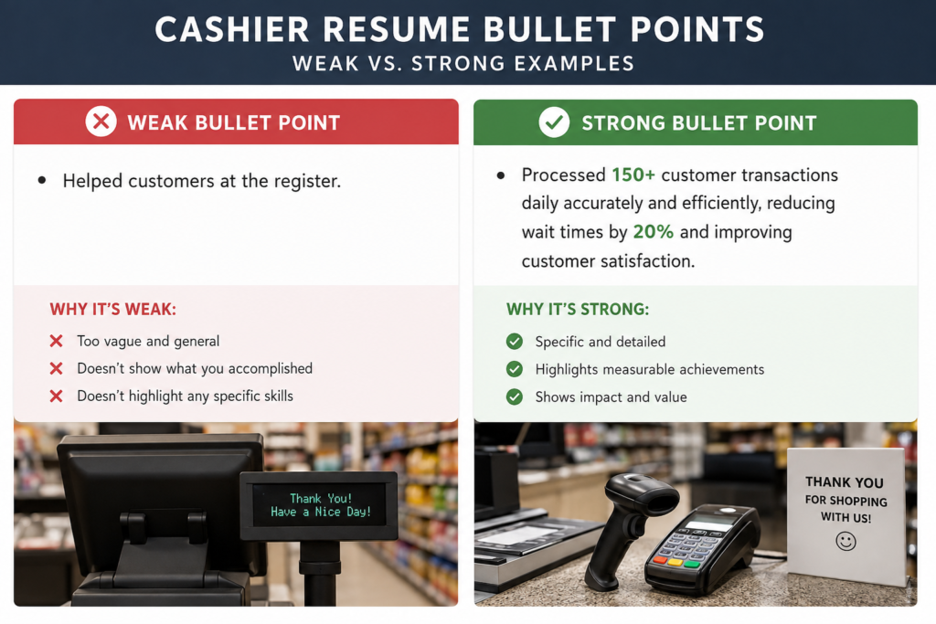 Casier resume bullet points