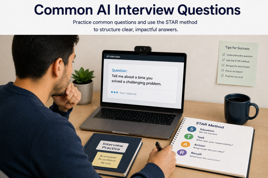 Common AI interview questions and STAR method answer preparation