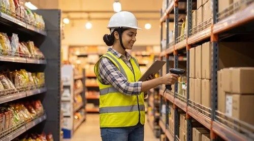 Warehouse worker resume -Warehouse worker using an RF scanner for inventory management